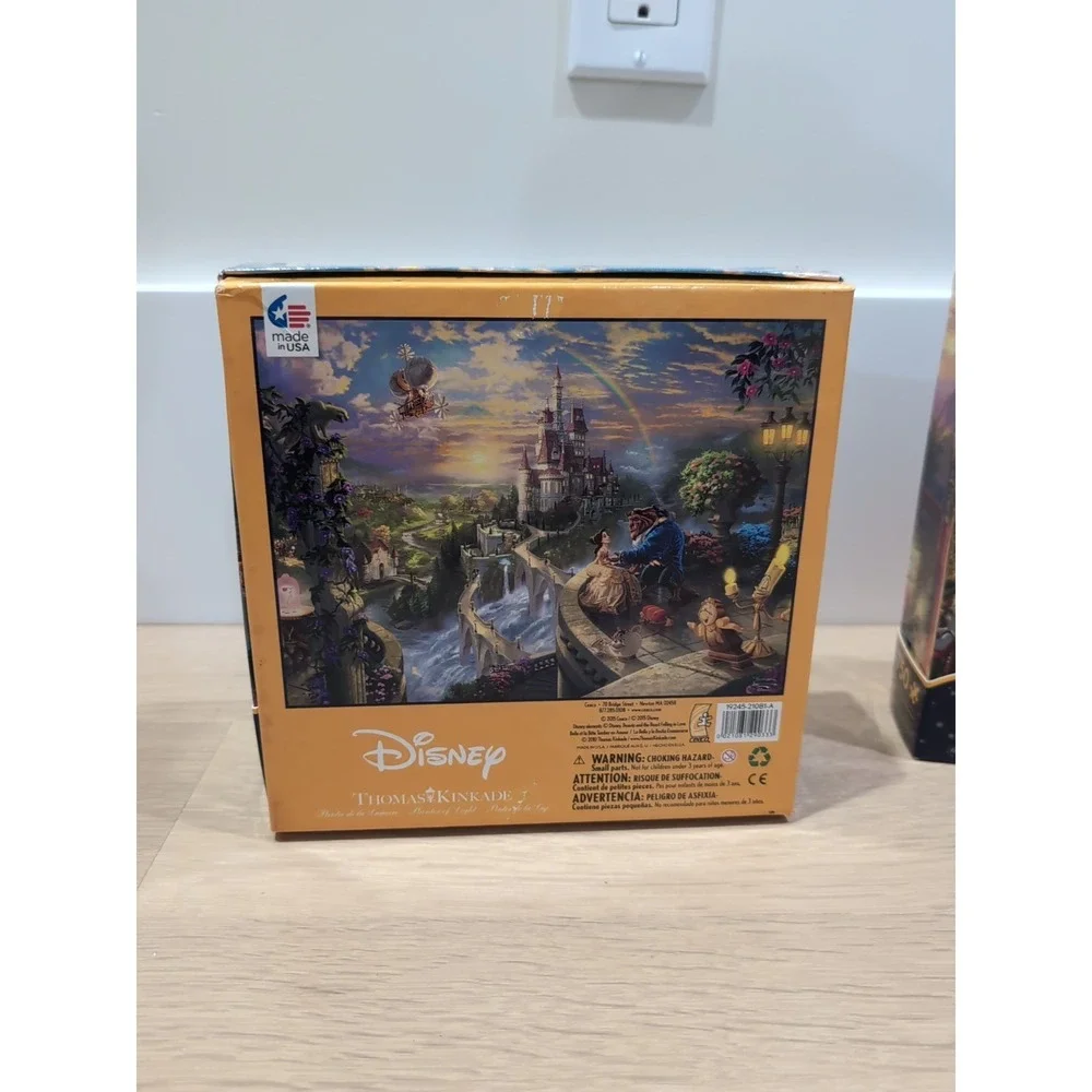 Lot Of  2 Disney Thomas Kinkade Beauty & The Beast Minne Mickey‎ 750 Pc Puzzle